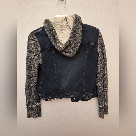 Free People Denim & knit hooded jacket - Picture 6 of 11
